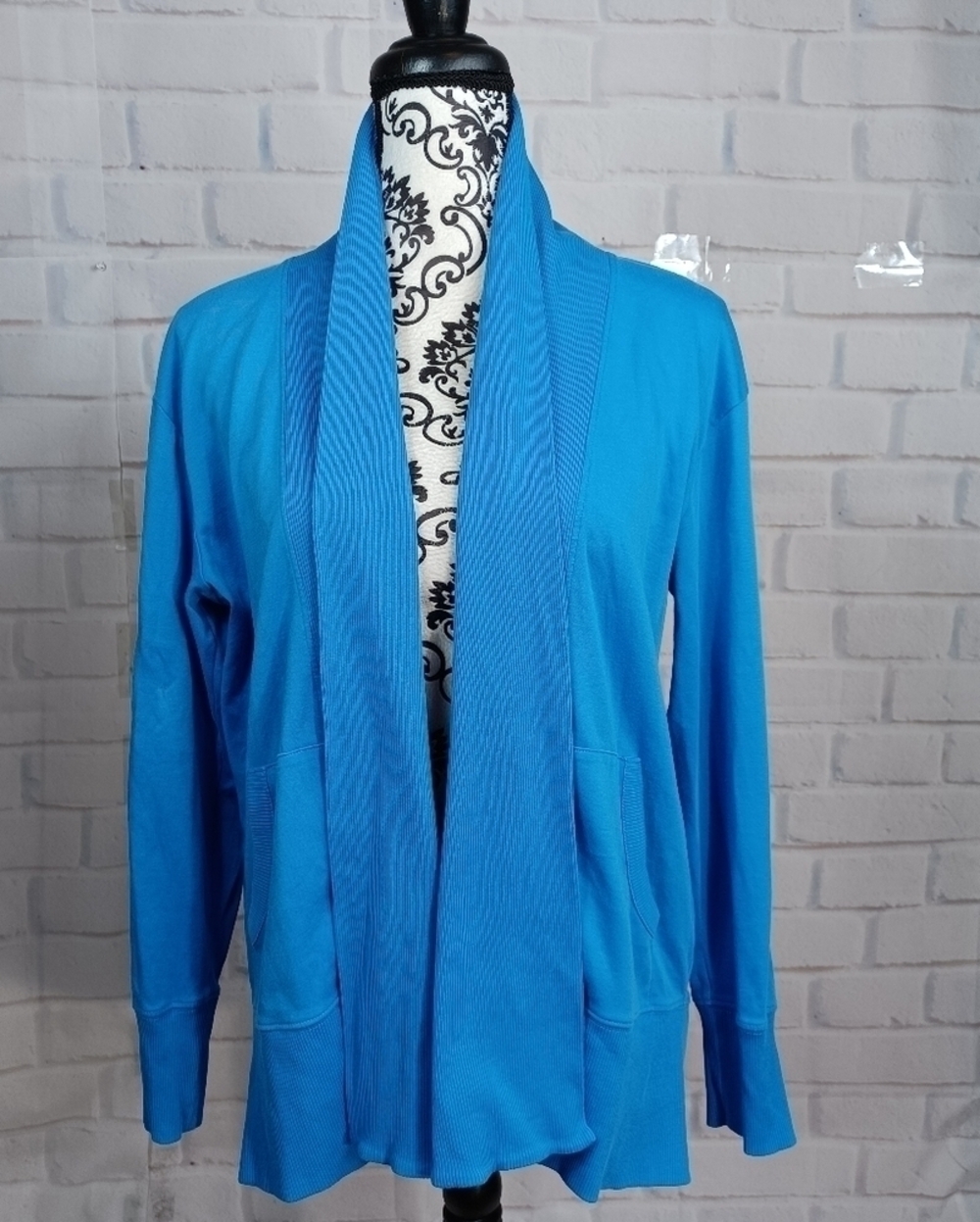 L. L. Bean womens l stretch long sleeve supima cotton open front cardigan b29